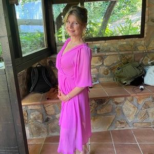 DKNY Pink Chiffon Dress